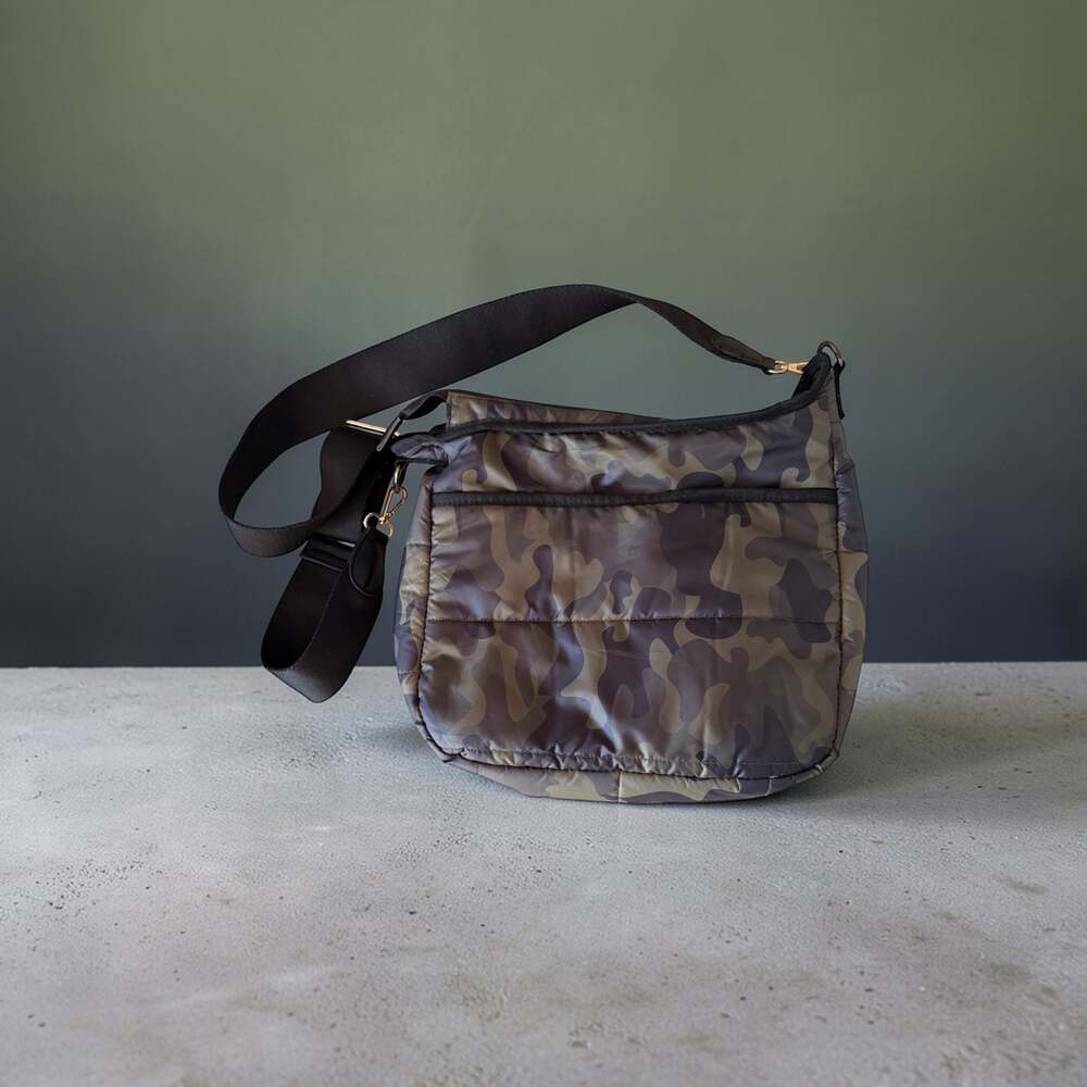 Haute Shore Nikki Sarg Puffer Camo Crossbody Bag
